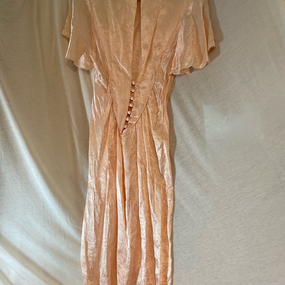 ❗️Vintage❗️80s Justine Satin Pink Dress - Picture 6 of 7